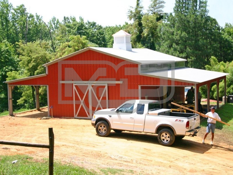 Metal Barn Workshop | Vertical Roof | 46W x 31L x 12H | Enclosed Barn Metal Barn Workshop | Vertical Roof | 46W x 31L x 12H | Enclosed Barn