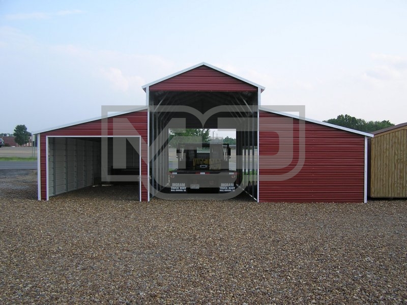 Metal Horse Barn | Boxed Eave Roof | 36W x 31L x 12H | Raised Center Aisle Metal Horse Barn | Boxed Eave Roof | 36W x 31L x 12H | Raised Center Aisle
