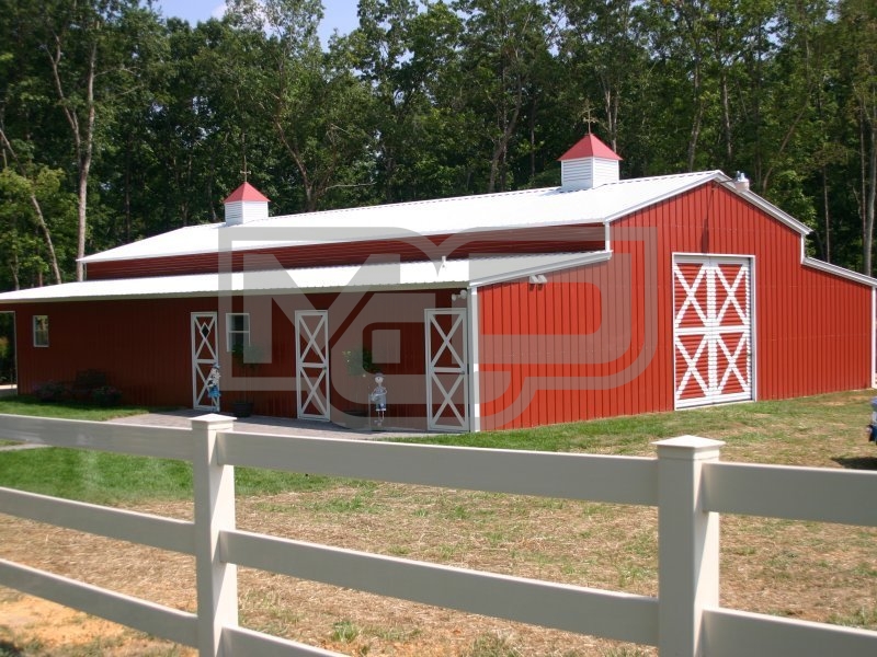 Enclosed Metal Barn | Vertical Roof | 44W x 41L x 12H | Carolina Barn Enclosed Metal Barn | Vertical Roof | 44W x 41L x 12H | Carolina Barn