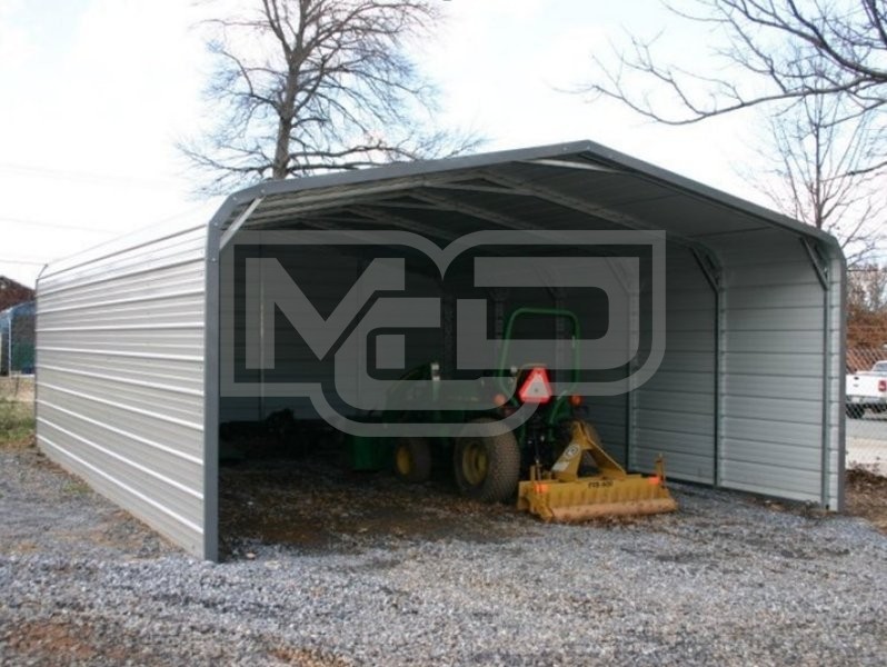 Carport | Regular Roof | 18W x 21L x 6H | Both Sides Closed | Back End Closed Carport | Regular Roof | 18W x 21L x 6H | Both Sides Closed | Back End Closed