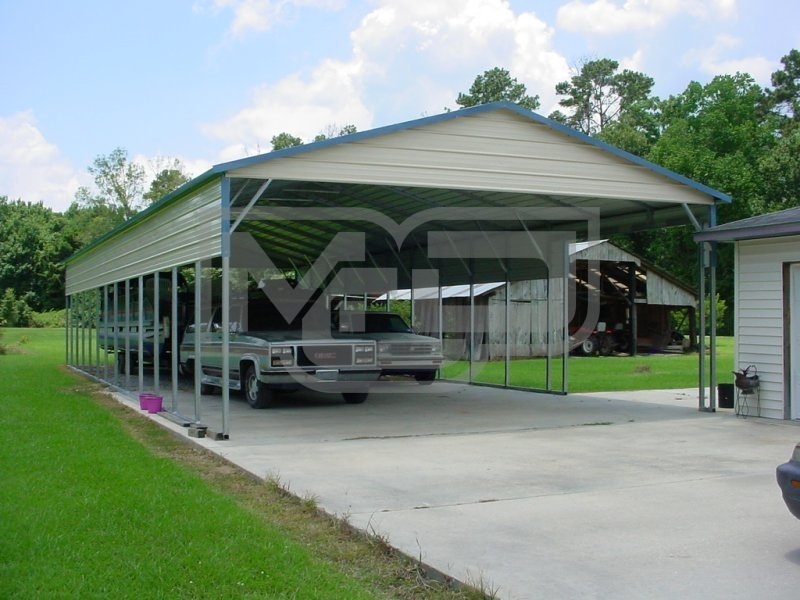 Carport | Vertical Roof | 24W x 61L x 10H | 2 Panels | 2 Gables Carport | Vertical Roof | 24W x 61L x 10H | 2 Panels | 2 Gables