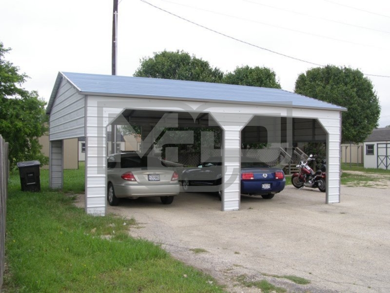 Carport | Boxed Eave Roof | 22W x 26L x 9H | 2 Extended Gables | Side Entry Carport | Boxed Eave Roof | 22W x 26L x 9H | 2 Extended Gables | Side Entry