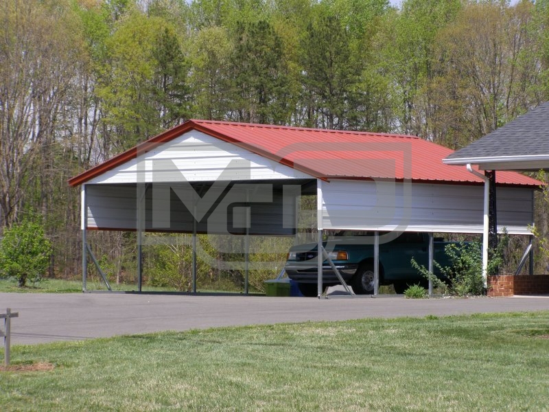 Carport | Vertical Roof | 20W x 21L x 8H | 2 Gables | 2 Panels Carport | Vertical Roof | 20W x 21L x 8H | 2 Gables | 2 Panels