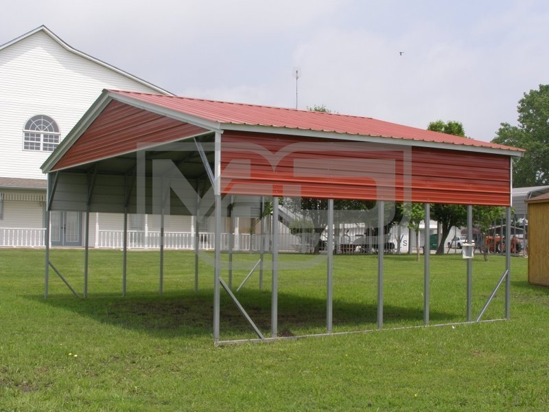 Carport | Vertical Roof | 26W x 21L x 10H | Triple-Wide