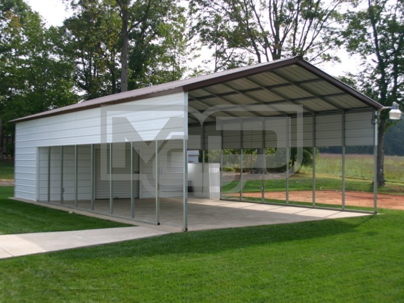 Carport | Vertical Roof | 20W x 51L x 8H Carport | Vertical Roof | 20W x 51L x 8H