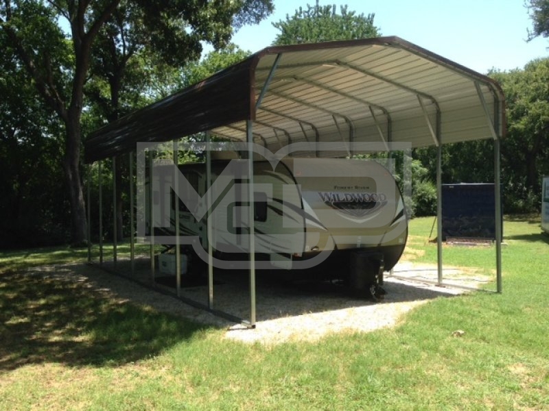 Carport | Regular Roof | 18W x 36L x 12H | Metal RV Camper Shelters Carport | Regular Roof | 18W x 36L x 12H | Metal RV Camper Shelters
