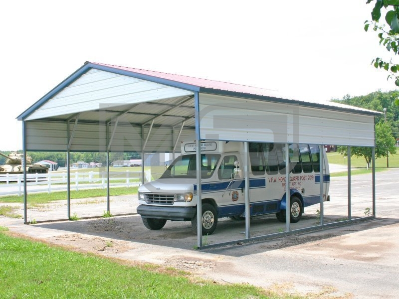 Carport | Vertical Roof | 22W x 26L x 9H Carport | Vertical Roof | 22W x 26L x 9H