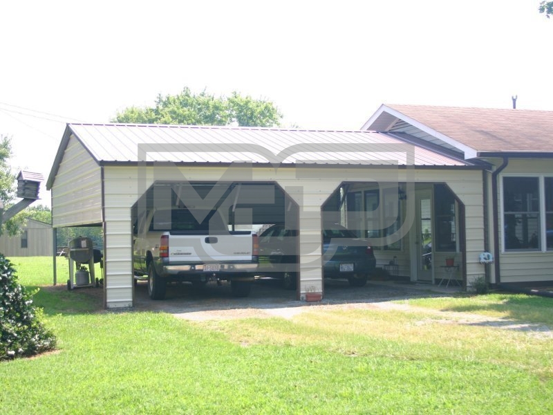 Carport | Vertical Roof | 24W x 26L x 8H | 1 Extended Gable | More Carport | Vertical Roof | 24W x 26L x 8H | 1 Extended Gable | More
