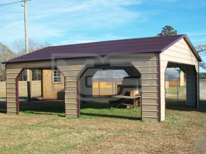 Carport | Boxed Eave Roof | 24W x 26L x 9H | Pavilion Carport with Side Entry Carport | Boxed Eave Roof | 24W x 26L x 9H | Pavilion Carport with Side Entry