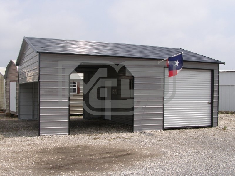 Garage | Boxed Eave Roof | 22W x 31L x 9H | Metal Garage Shelter Garage | Boxed Eave Roof | 22W x 31L x 9H | Metal Garage Shelter