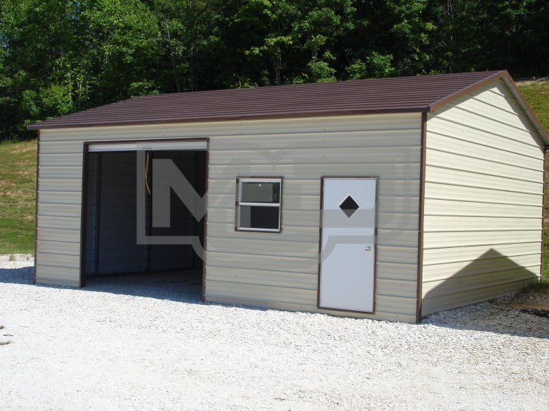 Garage | Boxed Eave Roof | 22W x 26L x 9H | Side Entry Metal Garage Garage | Boxed Eave Roof | 22W x 26L x 9H | Side Entry Metal Garage