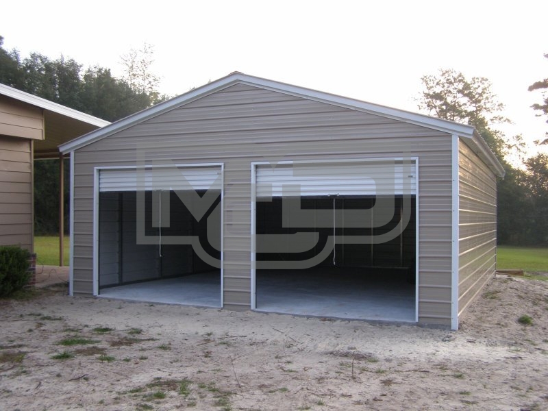 2-Car Metal Garage Building | Vertical Roof | 22W x 26L x 9H | Steel Garage 2-Car Metal Garage Building | Vertical Roof | 22W x 26L x 9H | Steel Garage