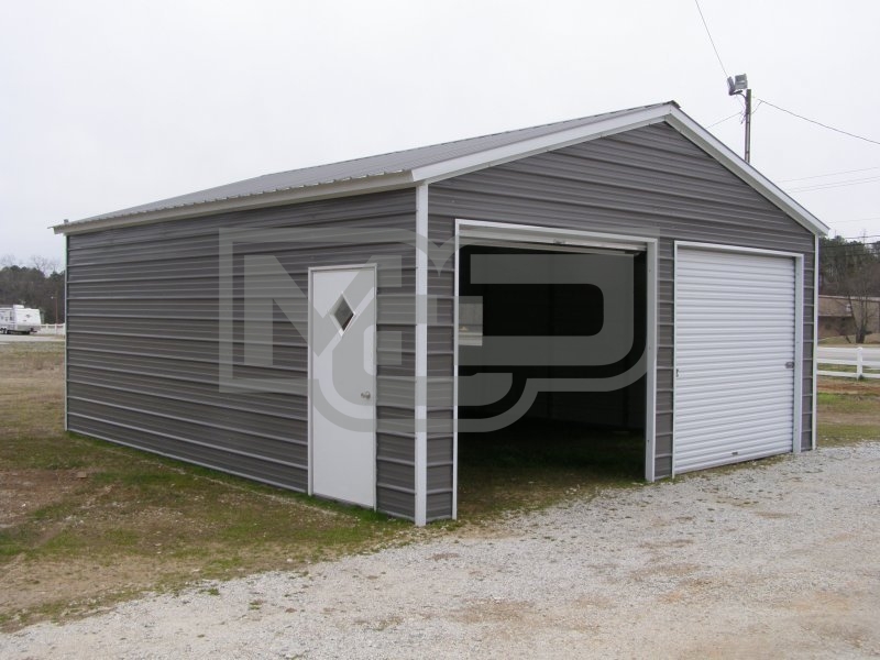 2-Bay Garage Building | Vertical Roof | 20W x 21L x 9H | Metal Garage 2-Bay Garage Building | Vertical Roof | 20W x 21L x 9H | Metal Garage