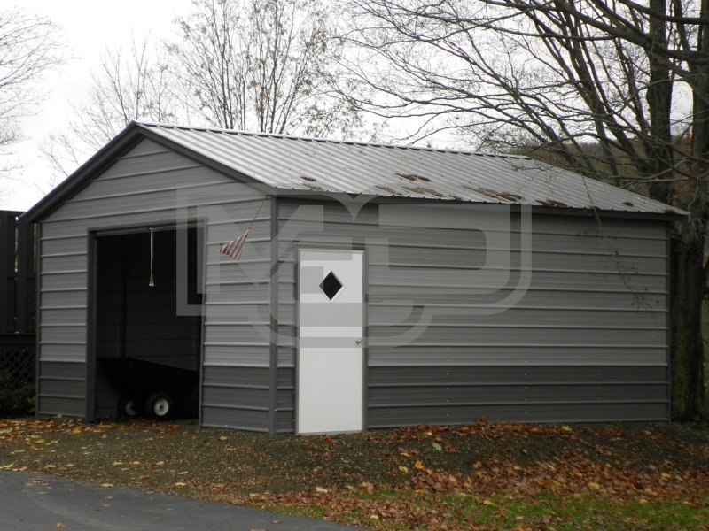 Backyard Storage Garage | Vertical Roof | 18W x 21L x 8H | Metal Storage Backyard Storage Garage | Vertical Roof | 18W x 21L x 8H | Metal Storage