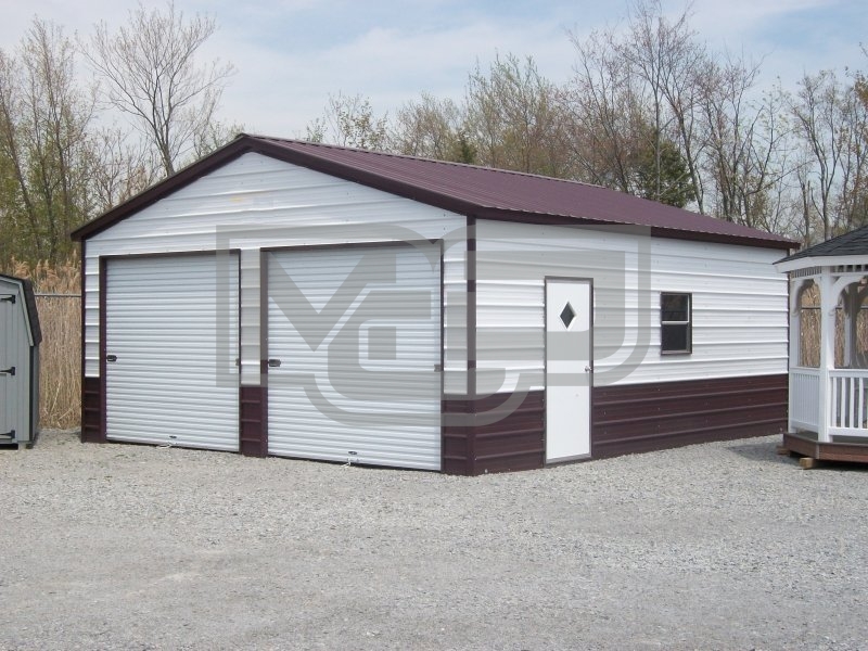 Metal Garage | Vertical Roof | 22W x 26L x 9H | 2-Car Garage Metal Garage | Vertical Roof | 22W x 26L x 9H | 2-Car Garage