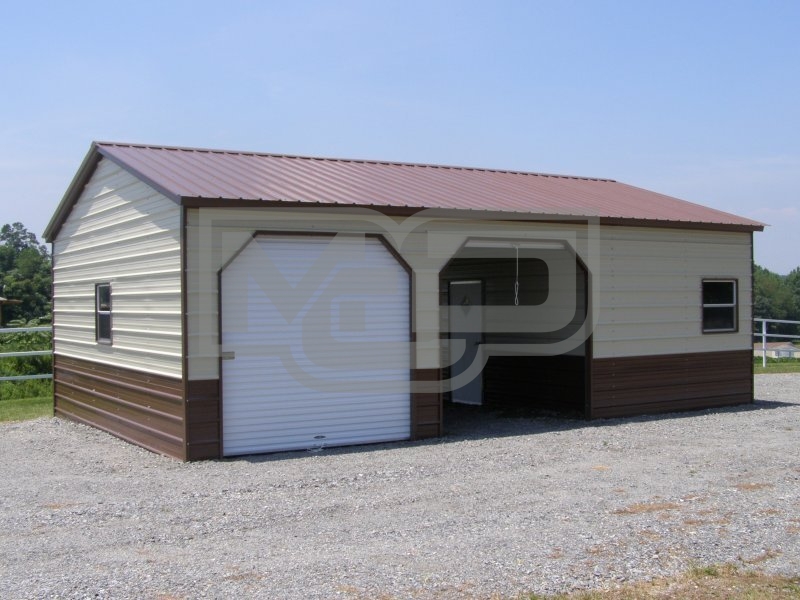Steel Garage | Vertical Roof | 24W x 41L x 9H | Workshop Steel Garage | Vertical Roof | 24W x 41L x 9H | Workshop