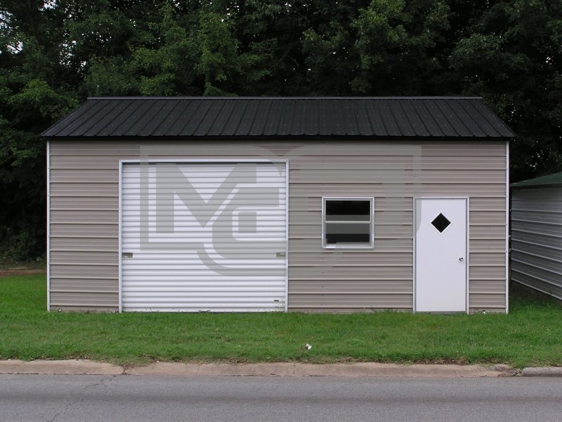 Enclosed Garage | Vertical Roof | 22W x 26L x 9H | Side Entry Enclosed Garage | Vertical Roof | 22W x 26L x 9H | Side Entry