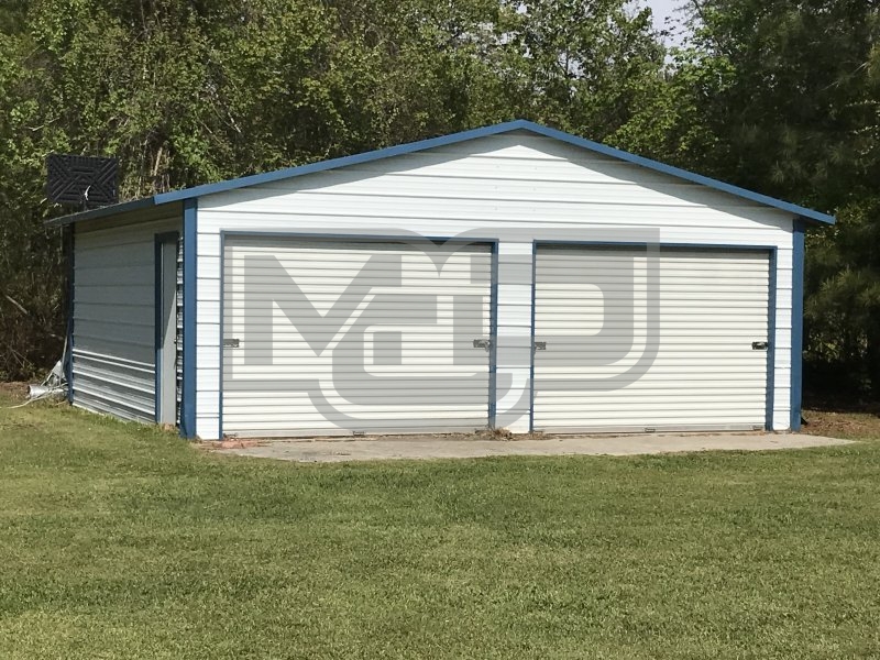 Metal Garage | Boxed Eave Roof | 20W x 21L x 8H | 2 Bays Metal Garage | Boxed Eave Roof | 20W x 21L x 8H | 2 Bays