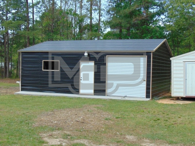 Garage Shop Building | Boxed Eave Roof | 22W x 31L x 9H | Side Entry Garage Shop Building | Boxed Eave Roof | 22W x 31L x 9H | Side Entry