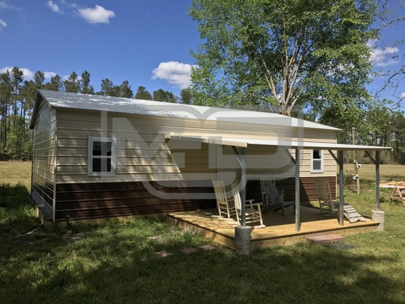 Metal Hunting Cabin | Boxed Eave Roof | 24W x 36L x 9H | Hunt Club Metal Hunting Cabin | Boxed Eave Roof | 24W x 36L x 9H | Hunt Club