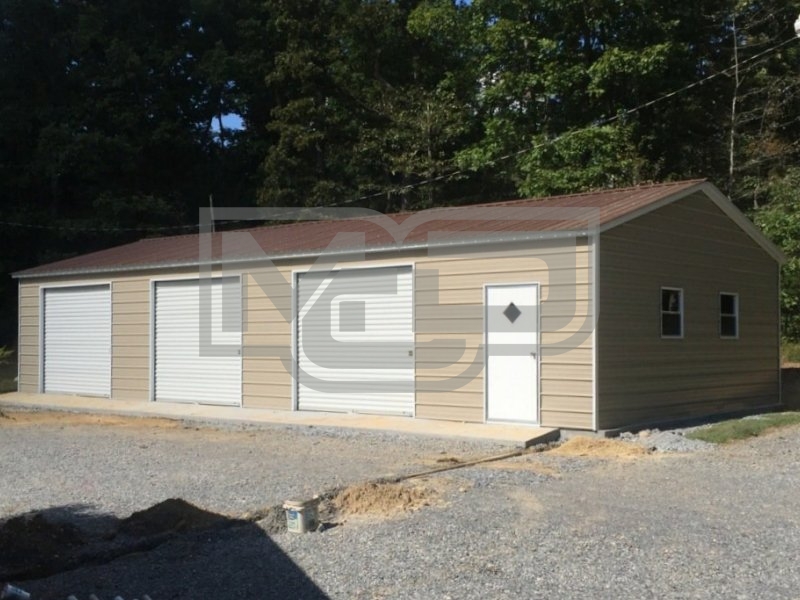Side Entry Metal Garage | Vertical Roof | 24W x 51L x 9H | Workshop Side Entry Metal Garage | Vertical Roof | 24W x 51L x 9H | Workshop