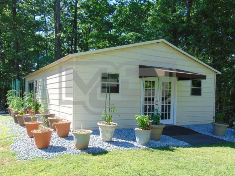 Steel Workshop Building | Vertical Roof | 24W x 36L x 9H | Metal Building