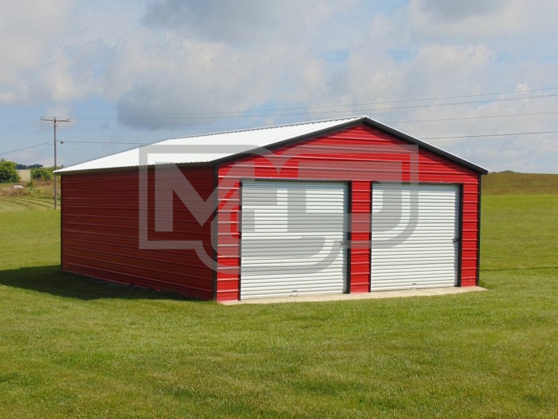 2-Car Metal Garage | Vertical Roof | 22W x 31L x 9H | Two-Car 2-Car Metal Garage | Vertical Roof | 22W x 31L x 9H | Two-Car
