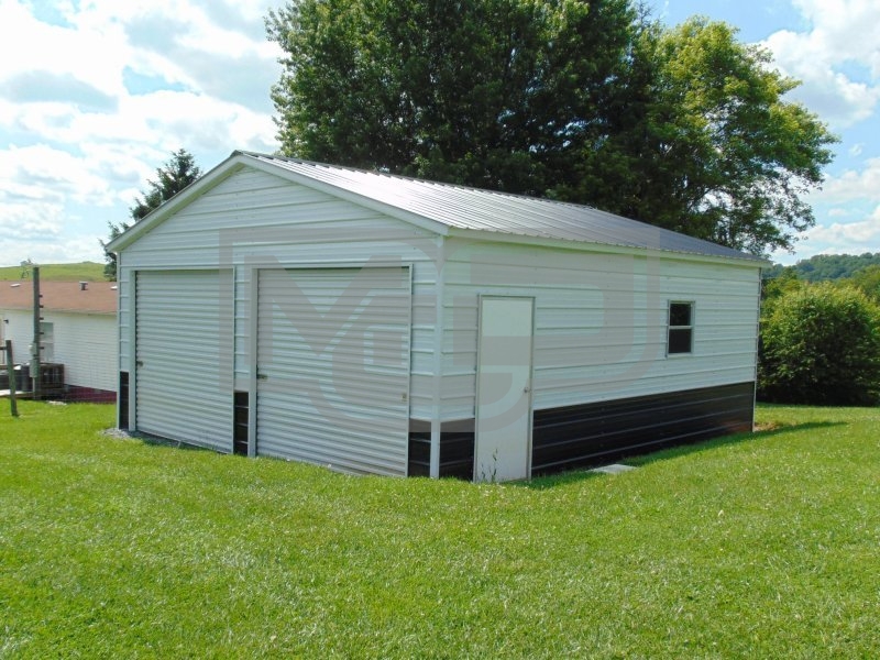 2-Car Enclosed Garage | Vertical Roof | 22W x 26L x 9H 2-Car Enclosed Garage | Vertical Roof | 22W x 26L x 9H